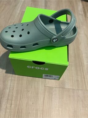 CROCS Kids Classic Clog in Sage Green